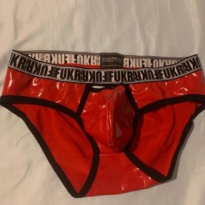 Andrew Christian “FUKR” Faux Leather Cut-out Brief